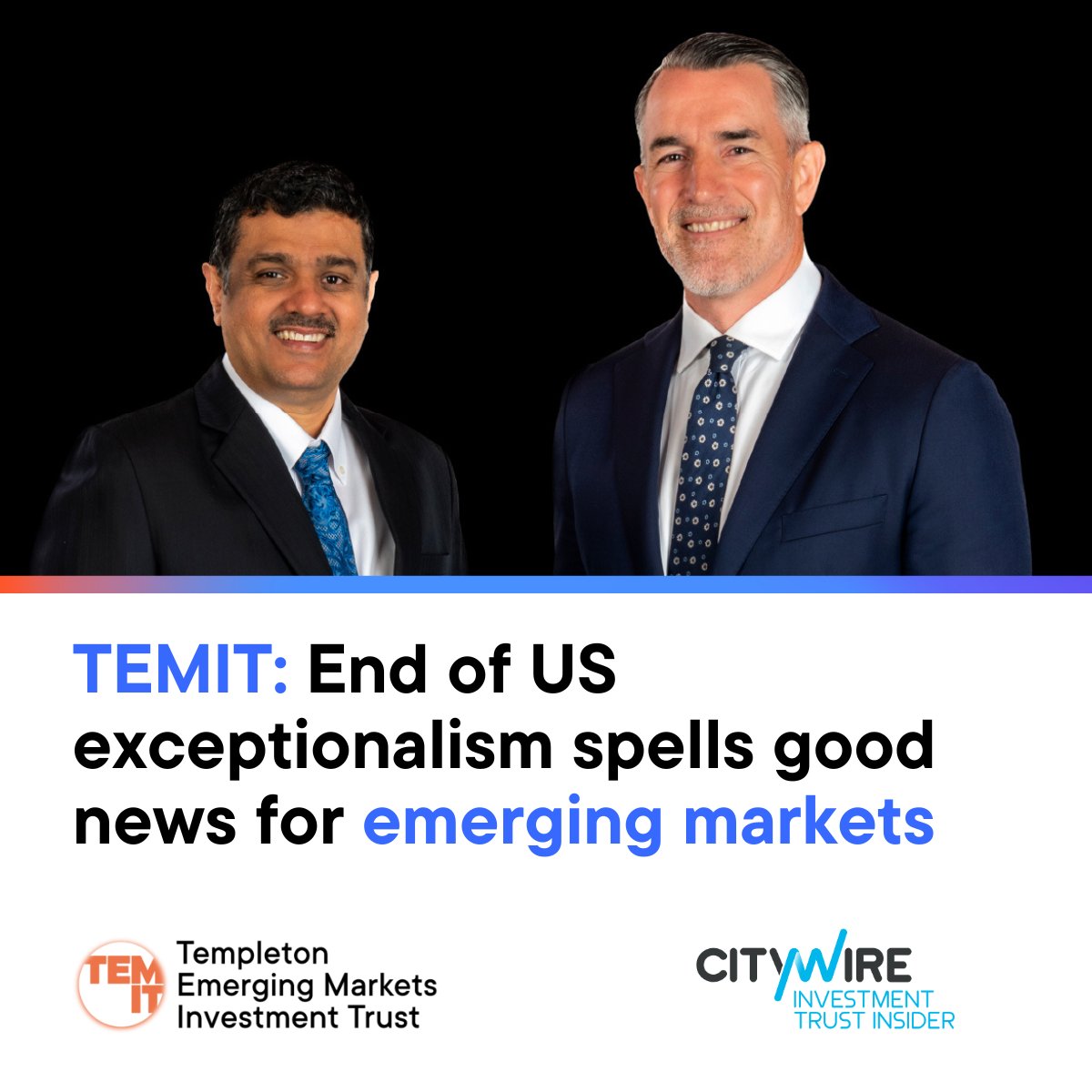 FTI Emerging Markets (@fti_emerging) on Twitter photo ➡️ Tariffs will cause investors to diversify away from the US, creating tailwinds for emerging markets, according to <a href="/TEMIT/">Templeton Emerging Markets Investment Trust</a>.
➡️ Read more here in the latest Citywire article s.frk.com/4kbvNtQ
Capital at risk. Marketing. ➡️ Tariffs will cause investors to diversify away from the US, creating tailwinds for emerging markets, according to <a href="/TEMIT/">Templeton Emerging Markets Investment Trust</a>.
➡️ Read more here in the latest Citywire article s.frk.com/4kbvNtQ
Capital at risk. Marketing.