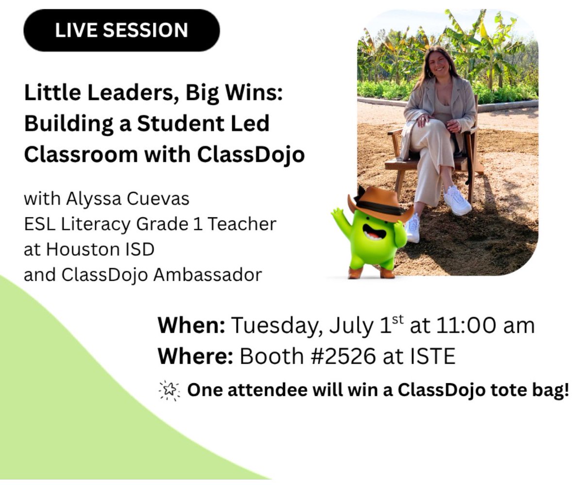 AlyssaCuevas_'s tweet image. Summer means the edtech tea is hot 🤠 Drop by and say howdy at the @ISTEofficial @ClassDojo booth next week! #ISTELive