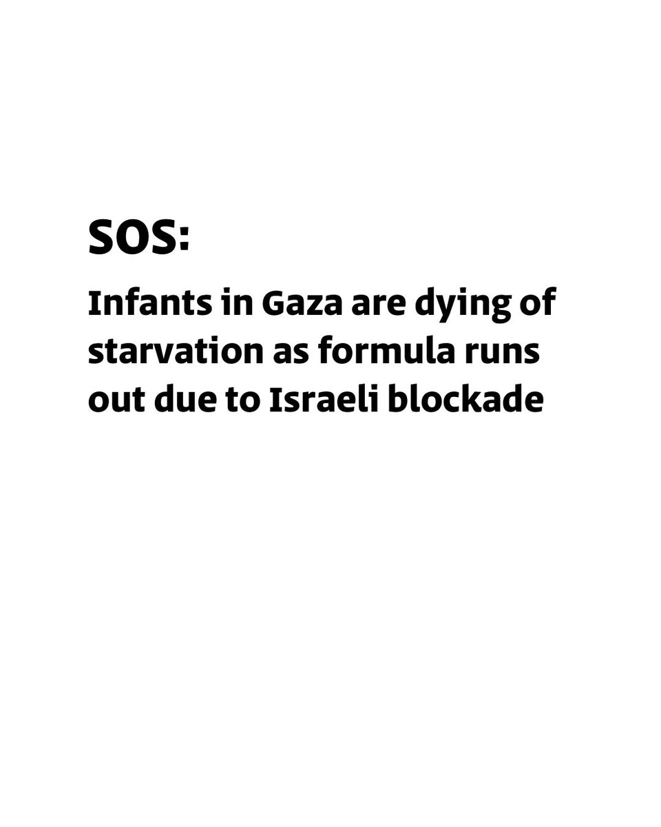 Since March 2nd, Israel has imposed a blockade on Gaza, choking the entry of life-saving essential food, baby formula, and medical items. This is leading to widespread malnutrition and suffering. Hospitals and pharmacies are running out of fortified baby formula, with remaining