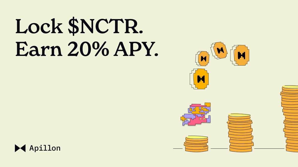 Apillon's tweet photo. You lock your house, your car, your bike—why not your $NCTR?

The difference? Locked $NCTR doesn’t just sit there. It grows—steadily, securely—at 20% APY.

Because in Web3, smart security should come with smart rewards. https://t.co/6Fxyg4us5f