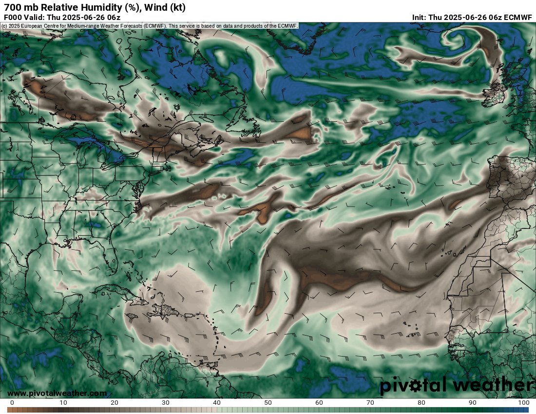 We can begin to speculate a little on the next general area to watch in the Atlantic. But dusty, dry air should keep most development chances in check there. Meanwhile, the Pacific should be back in action soon. More on that and the heat wave: theeyewall.com/dust-dominates…
