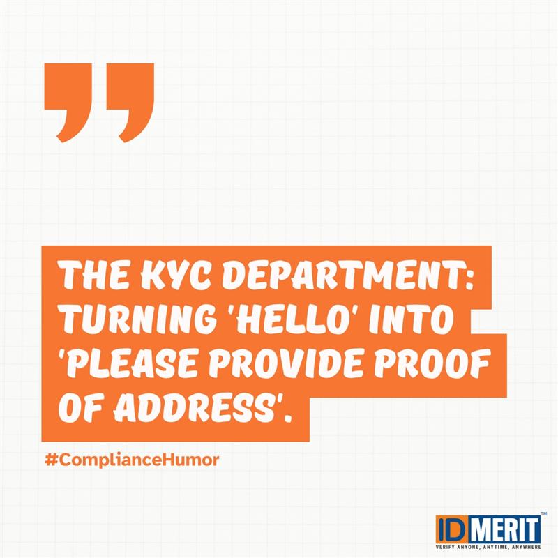 id_merit's tweet image. The KYC department: Where “Hi, how are you?” is immediately followed by “Please upload your ID and a recent utility bill.” 🪪📄

Good thing #IDMERIT’s #KYC solutions make it smooth, secure, and way less awkward.

Book a demo → idmerit.com/book-a-demo/?u…

#ComplianceHumor