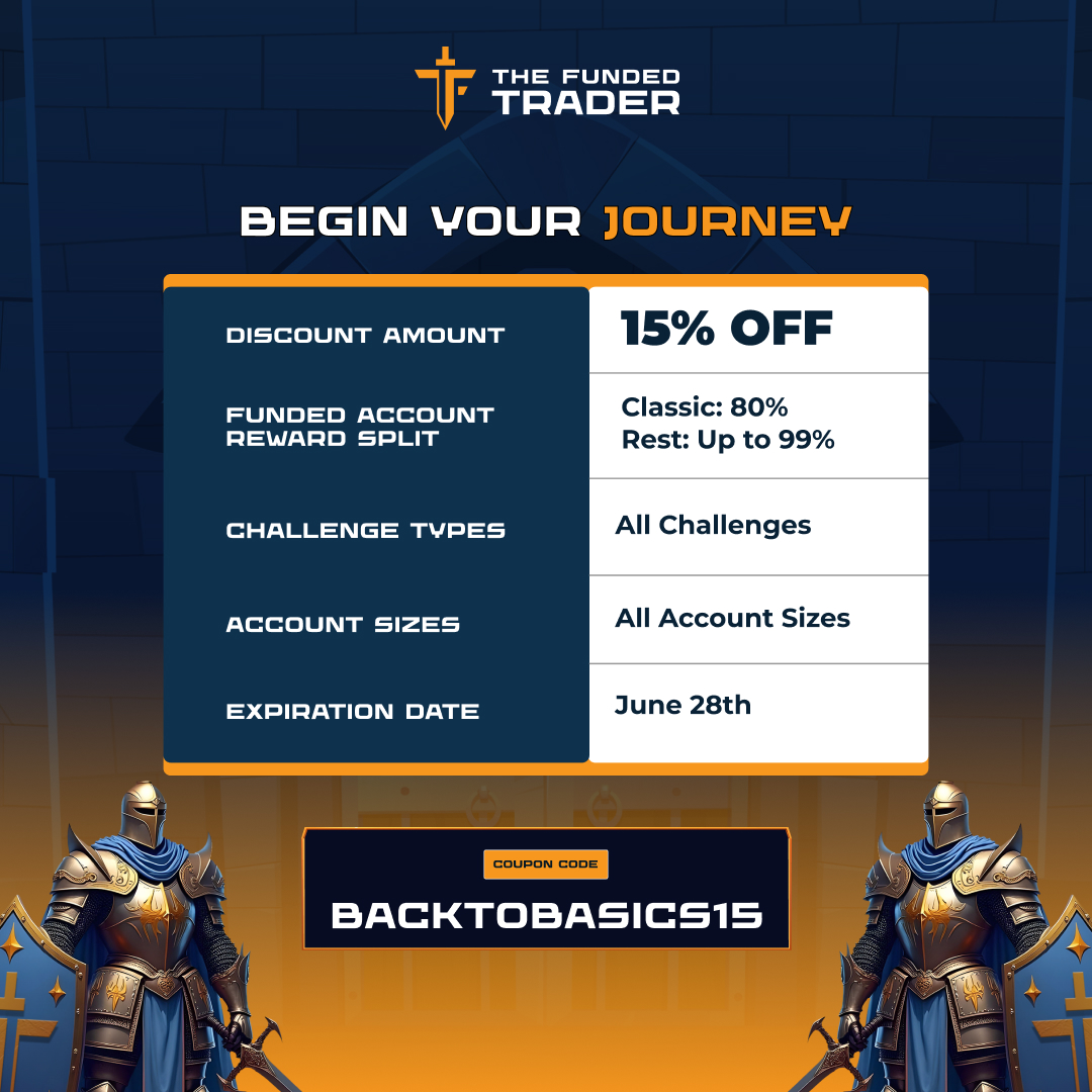 thefundedtrader's tweet image. ⏳ Last chance, Traders! Only 2 days left to snag 15% OFF on ALL challenges, including our new Classic 1-Step and 2-Step!
Use code BACKTOBASICS15 to elevate your trading game! 👑🔥
Don't miss out!