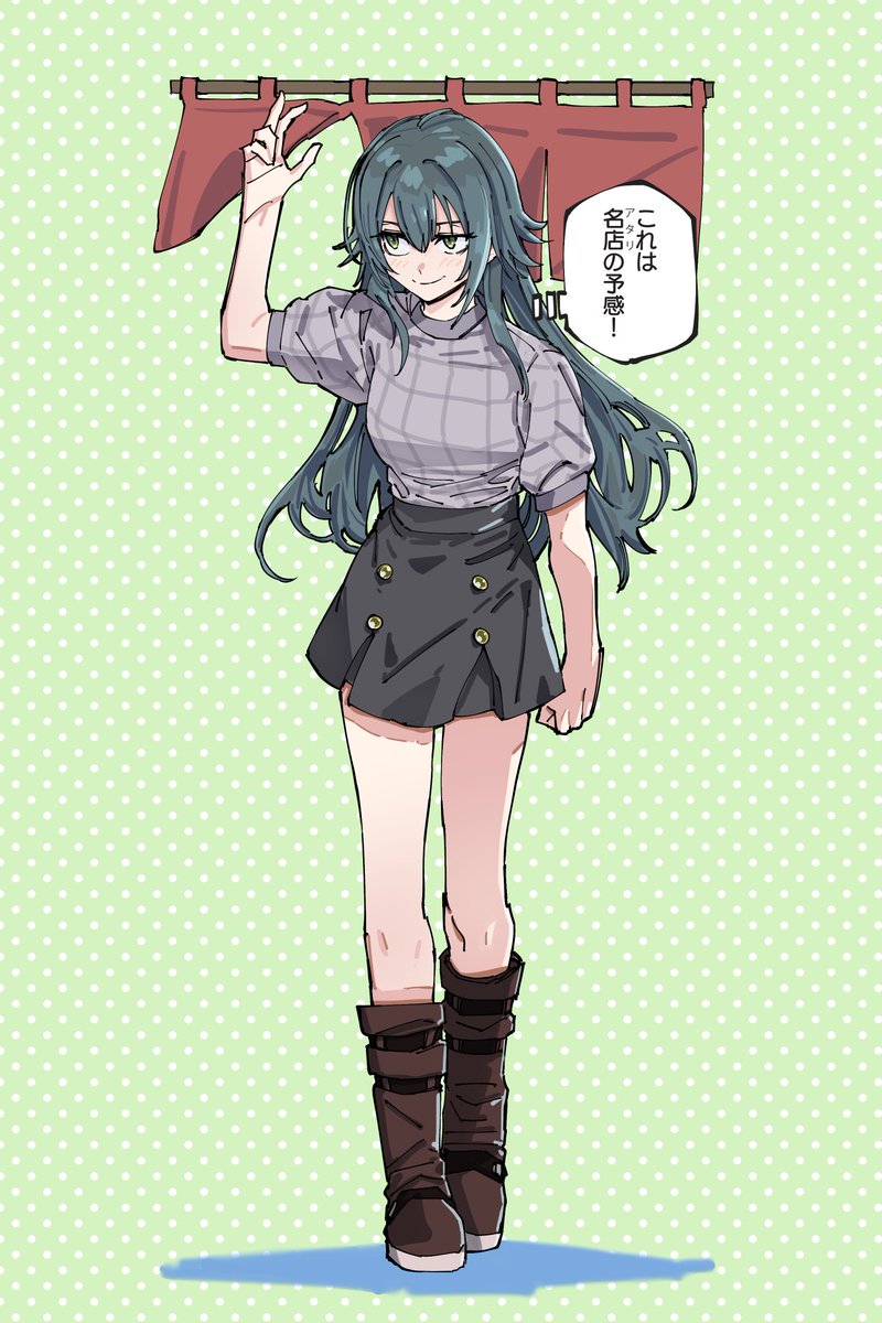 のれんをくぐる月村手毬ちゃんです