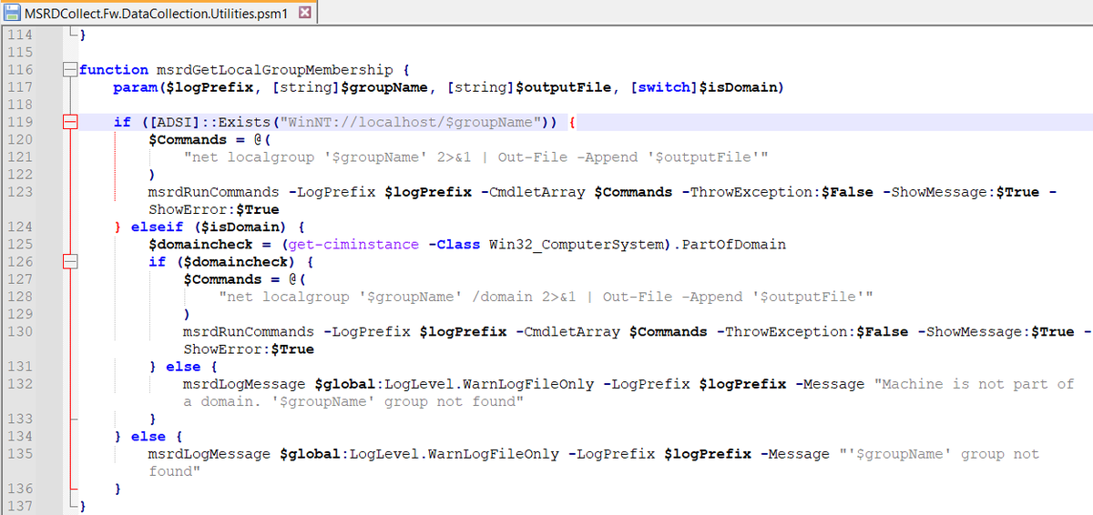 It is the year 2025. Microsoft is still using PowerShell scripts that run net commands to enumerate group membership. 

aka.ms/MSRD-Collect
