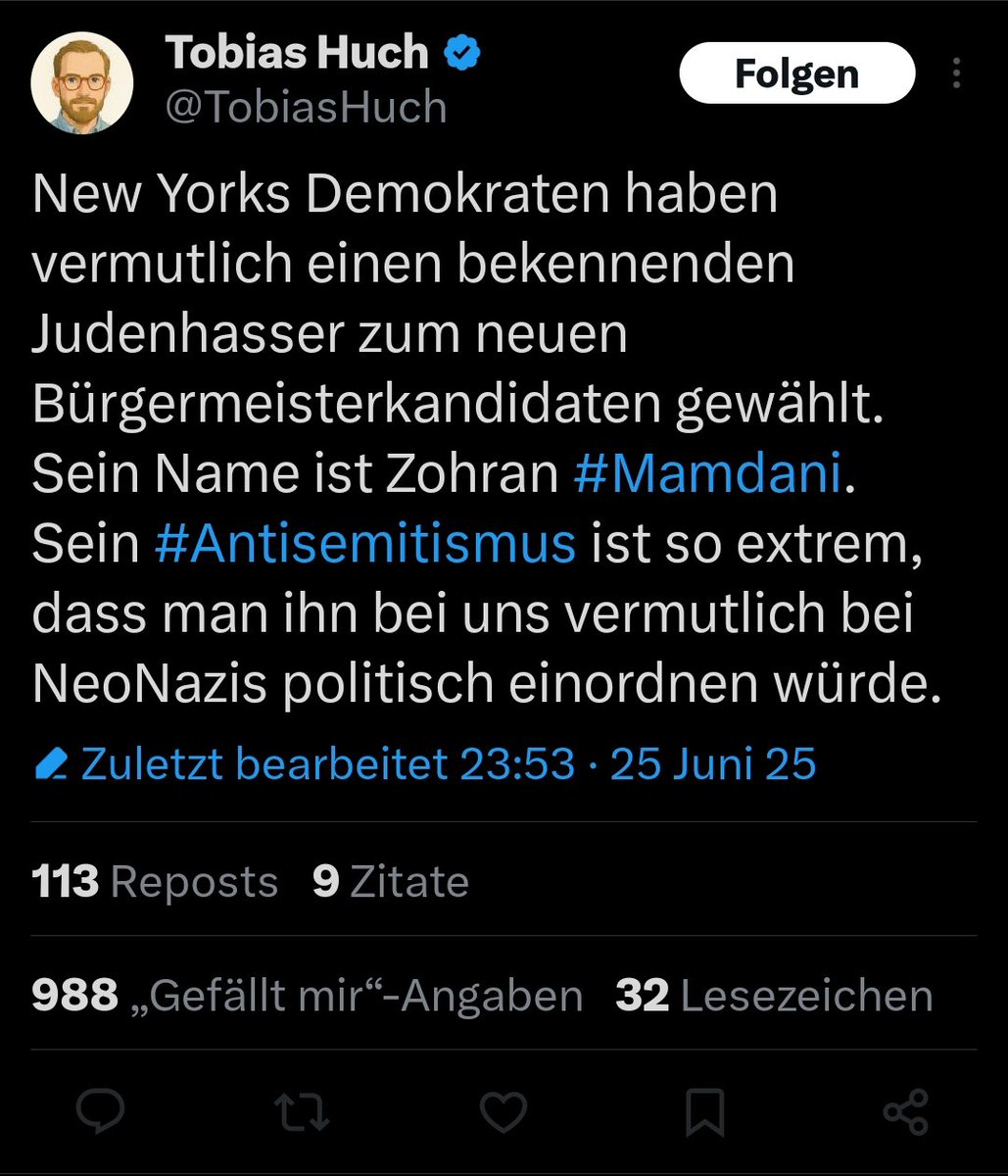 Es sind übrigens Posts wie diese, die dafür sorgen, dass tatsächlicher Antisemitismus leider häufig nicht mehr ernstgenommen wird.

<a href="/TobiasHuch/">Tobias Huch</a> &amp; Co. schaden dem Kampf gegen Antisemitismus durch ihre Israel-Psychose so sehr, wie kaum jemand Anderes.

Und sie merken es nichtmal...