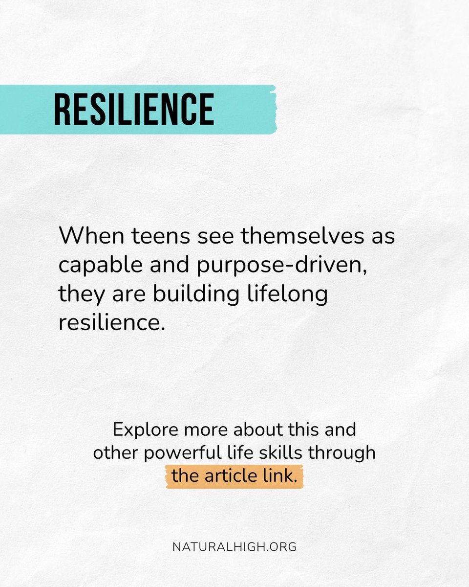 NaturalHigh's tweet image. What does confidence have to do with drug prevention? More than you might think.
When teens see themselves as capable and purpose-driven, they are building lifelong resilience.
Explore other powerful life skills here: bit.ly/43HirAN