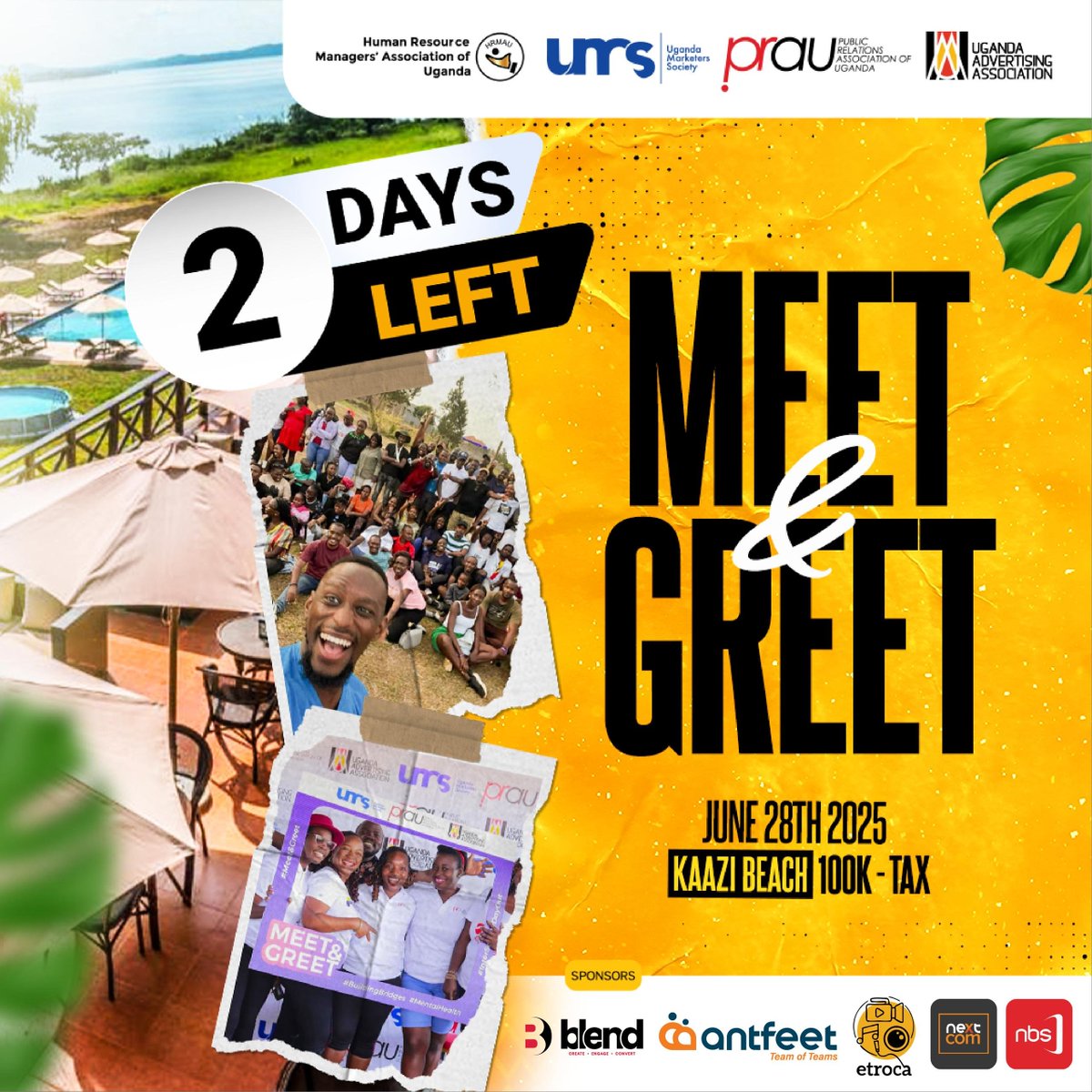 Two days until members from <a href="/UMS_Marketer/">Uganda Marketers Society</a>, <a href="/PRAU_Uganda/">PRAU-Uganda</a>, <a href="/UAA_Uganda/">Uganda Advertising Association - UAA</a> and <a href="/hrmauofficial/">HRMAU</a> enjoy team games, panel discussions and peer learning opportunities.
Don’t miss the chance to enhance your well‑being and career growth: docs.google.com/forms/d/1aN3O-…

#UMS #PRAU #UAA #HRMAU