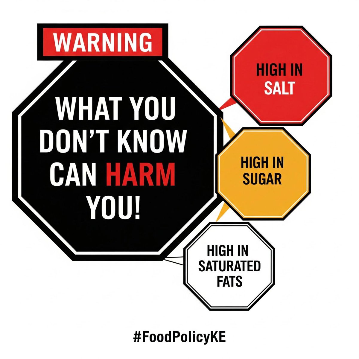1/2
Public health isn’t just about hospitals. It’s about what we eat every day. Kenya’s shelves are flooded with ultra-processed foods, and most don’t warn us of what’s inside. The result? A silent epidemic of NCDs.

#FoodPolicyKE