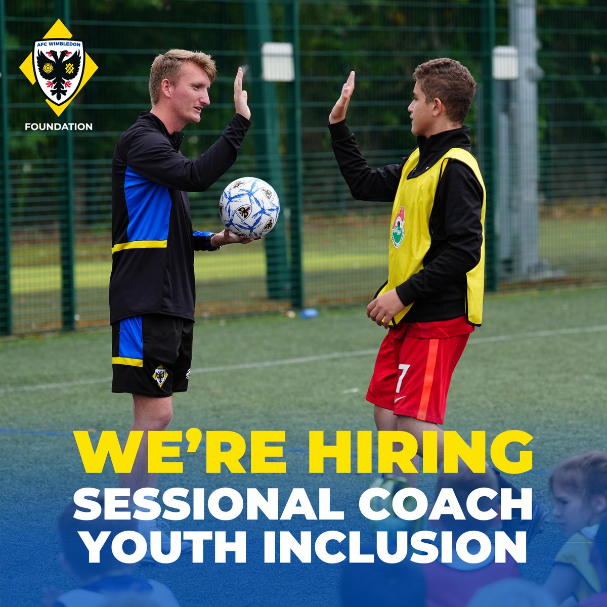 AFC Wimbledon Foundation (@afcw_foundation) on Twitter photo Vacancy: Sessional Coaches - Youth Inclusion
AFC Wimbledon Foundation are looking to recruit additional sessional coaches to deliver on our Youth Inclusion programmes, including PL Kicks and Holiday Activity Fund provision.
Find out more: tinyurl.com/ydpsk7zk
#AFCW π‘π΅ Vacancy: Sessional Coaches - Youth Inclusion
AFC Wimbledon Foundation are looking to recruit additional sessional coaches to deliver on our Youth Inclusion programmes, including PL Kicks and Holiday Activity Fund provision.
Find out more: tinyurl.com/ydpsk7zk
#AFCW π‘π΅