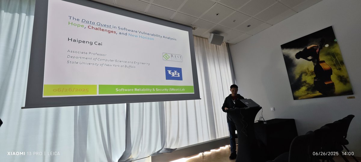 We're back from lunch and kicked off the afternoon sessions! 🍽️ Just had our 2nd keynote by Dr. Haipeng Cai <a href="/chapering/">Haipeng Cai</a> from the University at Buffalo, SUNY. His talk on The Data Quest in Software Vulnerability Analysis: Hope, Challenges, and New Horizon was incredibly insightful!