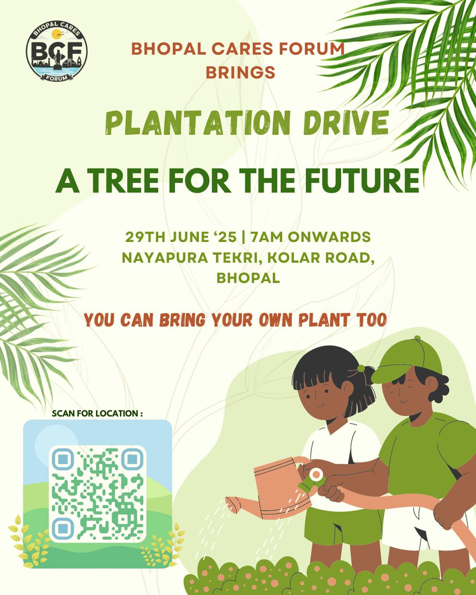 BplCaresForum's tweet photo. This Sunday we are organizing our first plantation drive.

Location :- Nayapura Tekri, Kolar Road, Bhopal 
https://t.co/eZeeisWRR8

Date :- 29th June (Sunday)
Time :- 7:00 A.M.

#treeplantation #BCF #BhopalCaresForum #plantation #BhopalForChange #bhopal_the_city_of_lakes #bhopal https://t.co/beNmsGFqUK