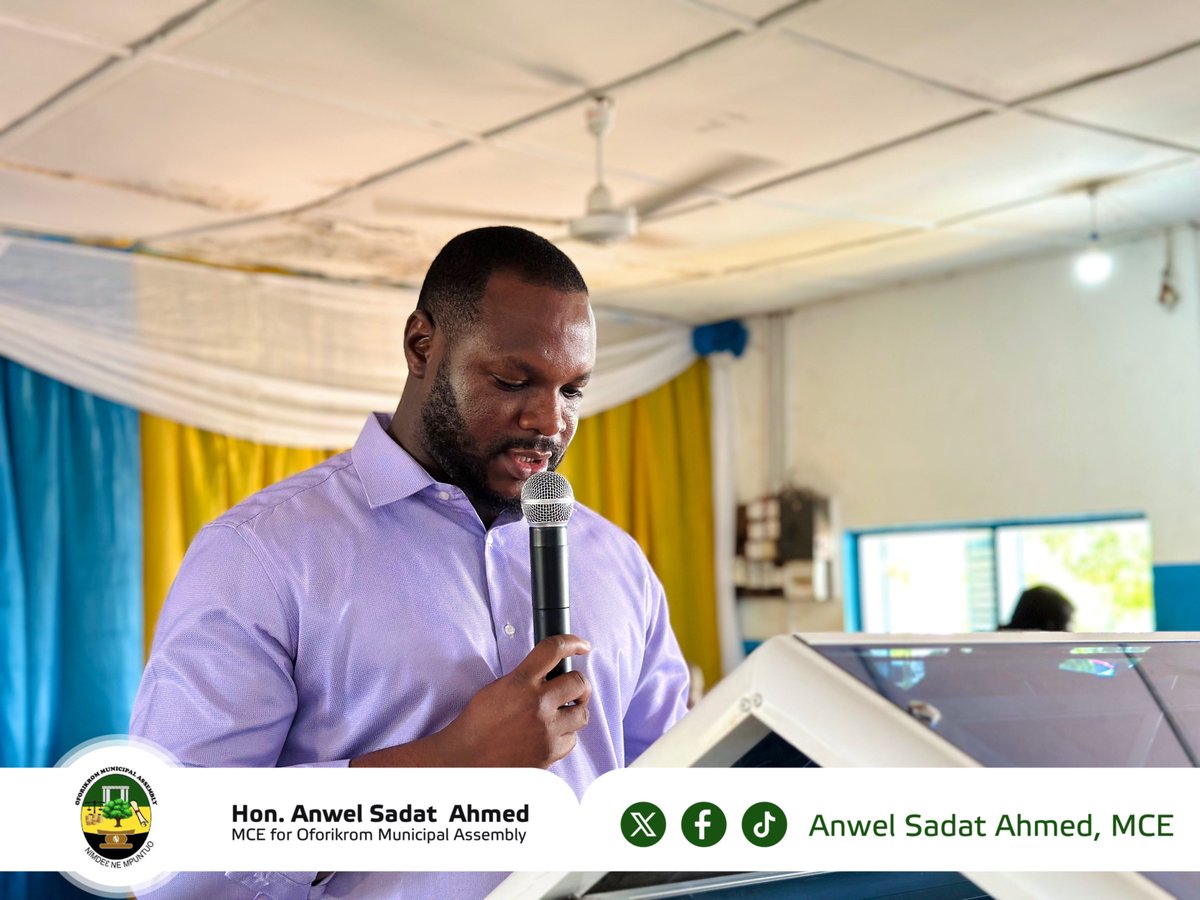 AnwelSadatAhmed's tweet photo. This morning, I had the honour of inaugurating the newly constituted Board of Mancell Senior High/Technical School in the Oforikrom Municipality.

Education remains one of the most powerful tools for community transformation, and the role of school boards in shaping the future of our youth cannot be overstated.

The new Board comprises individuals of integrity, vision, and dedication, and I am confident they will provide the leadership needed to elevate Mancell SHTS to greater heights. Their mandate is to support the school’s administration in delivering quality education, improving infrastructure, promoting discipline, and fostering a conducive environment for both teaching and learning.

As MCE for Oforikrom, I reaffirm my unwavering commitment to the development of our educational institutions. We will continue to work closely with all stakeholders to ensure that schools in our municipality are adequately resourced and positioned for excellence.

Congratulations to the new Board members. The task ahead is great, but with unity and purpose, success is certain. Let’s keep pushing for an Oforikrom where education is not just a privilege, but a powerful promise fulfilled.

#MCE4Oforikrom
#OforikromFirst
#StillTheJobDeyGrounds
#MancellSHTSBoardInauguration