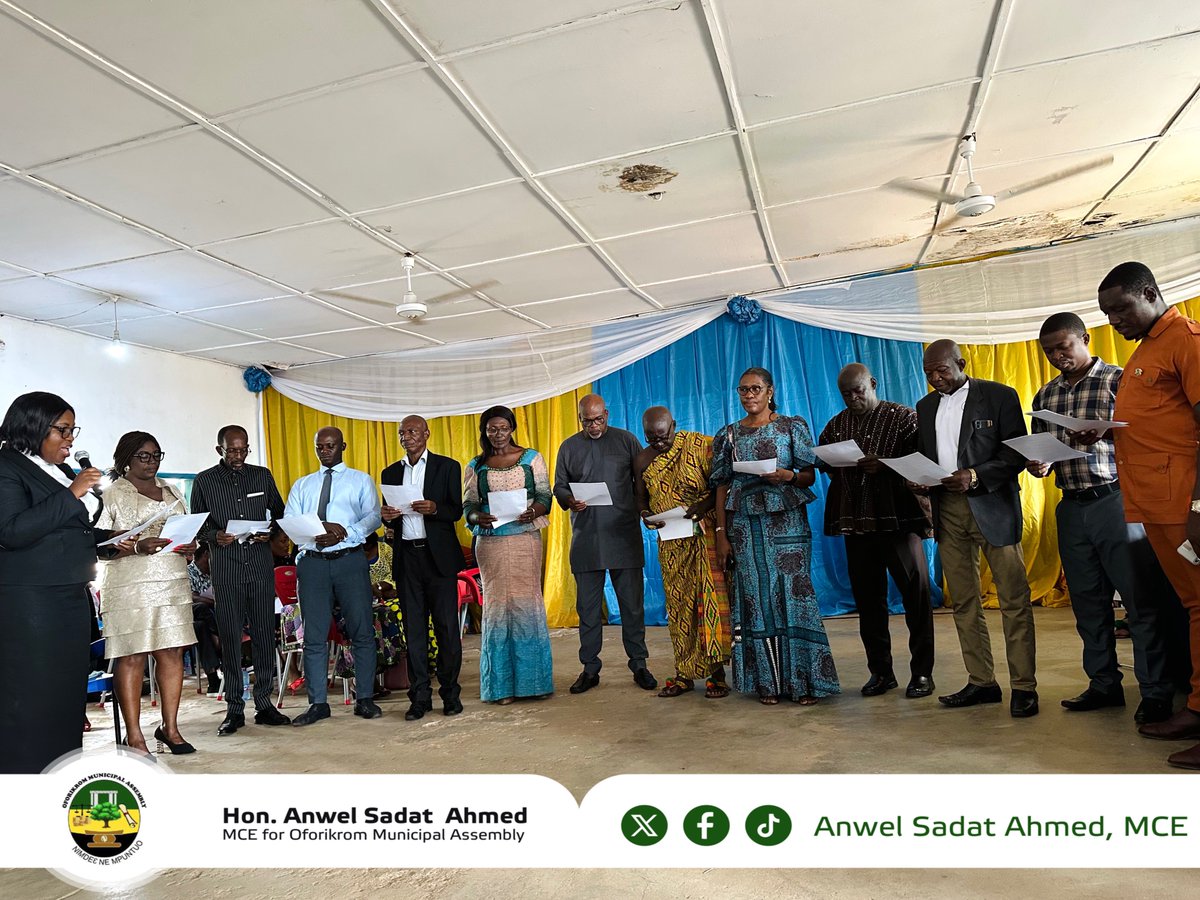 AnwelSadatAhmed's tweet photo. This morning, I had the honour of inaugurating the newly constituted Board of Mancell Senior High/Technical School in the Oforikrom Municipality.

Education remains one of the most powerful tools for community transformation, and the role of school boards in shaping the future of our youth cannot be overstated.

The new Board comprises individuals of integrity, vision, and dedication, and I am confident they will provide the leadership needed to elevate Mancell SHTS to greater heights. Their mandate is to support the school’s administration in delivering quality education, improving infrastructure, promoting discipline, and fostering a conducive environment for both teaching and learning.

As MCE for Oforikrom, I reaffirm my unwavering commitment to the development of our educational institutions. We will continue to work closely with all stakeholders to ensure that schools in our municipality are adequately resourced and positioned for excellence.

Congratulations to the new Board members. The task ahead is great, but with unity and purpose, success is certain. Let’s keep pushing for an Oforikrom where education is not just a privilege, but a powerful promise fulfilled.

#MCE4Oforikrom
#OforikromFirst
#StillTheJobDeyGrounds
#MancellSHTSBoardInauguration