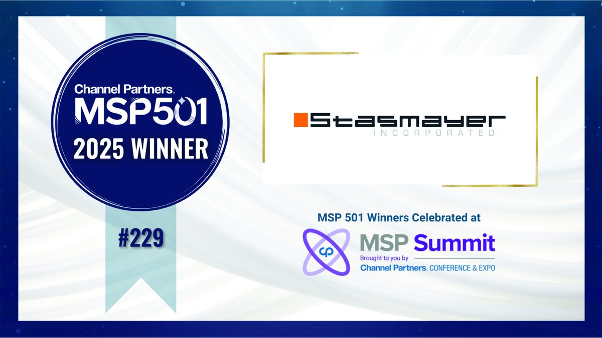 We're thrilled to announce that Stasmayer is among the world's top-performing managed service providers in the MSP 501 rankings!  Thank you to our customers for bring us along on their journey to be the tech powered business of tomorrow today. #MSP501 #StasmayerInc