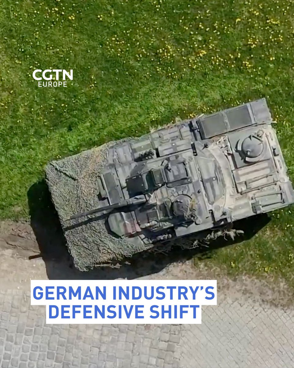 CGTNEurope's tweet photo. From selling camping gear to supplying the army: German industry's grand shift. 

Germany's massive boost in defense spending is starting to transform parts of its economic sector, according to experts. 

Some companies that used to produce civil machineries or car parts are now manufacturing military goods, as CGTN’s @JPleschberger reports. 

READ MORE: https://t.co/T27NDOuWd5

#germany #arms #military #weapons #europe #security