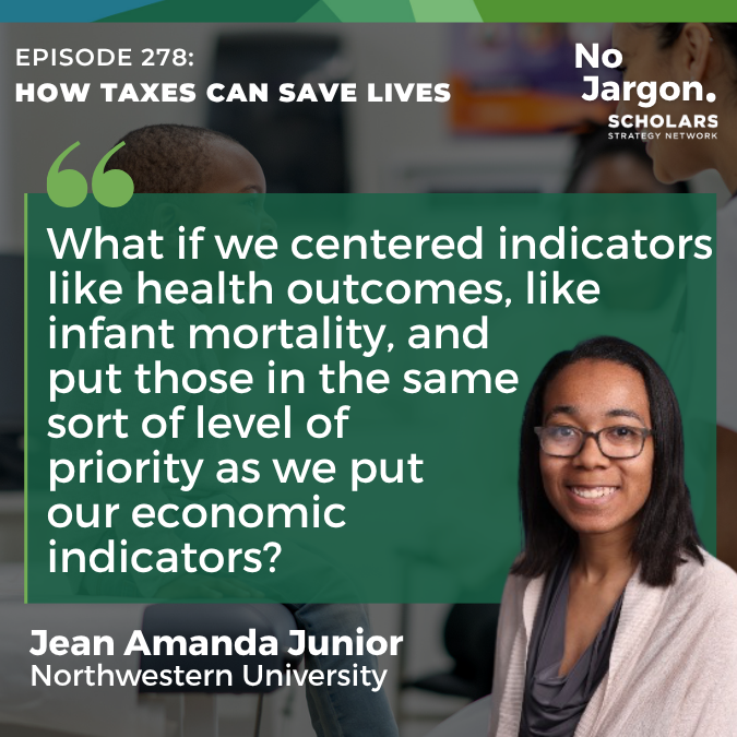 NoJargon (@nojargonpodcast) on Twitter photo What does tax policy have to do with infant mortality? More than you might think.
<a href="/jeanajunior11/">JeanJuniorMD</a> of <a href="/NUFeinbergMed/">Northwestern Feinberg School of Medicine</a> explains how policies like the #ChildTaxCredit and Earned Income Tax Credit can save lives.
🎧 Listen now: scholars.org/podcast/how-ta… What does tax policy have to do with infant mortality? More than you might think.
<a href="/jeanajunior11/">JeanJuniorMD</a> of <a href="/NUFeinbergMed/">Northwestern Feinberg School of Medicine</a> explains how policies like the #ChildTaxCredit and Earned Income Tax Credit can save lives.
🎧 Listen now: scholars.org/podcast/how-ta…