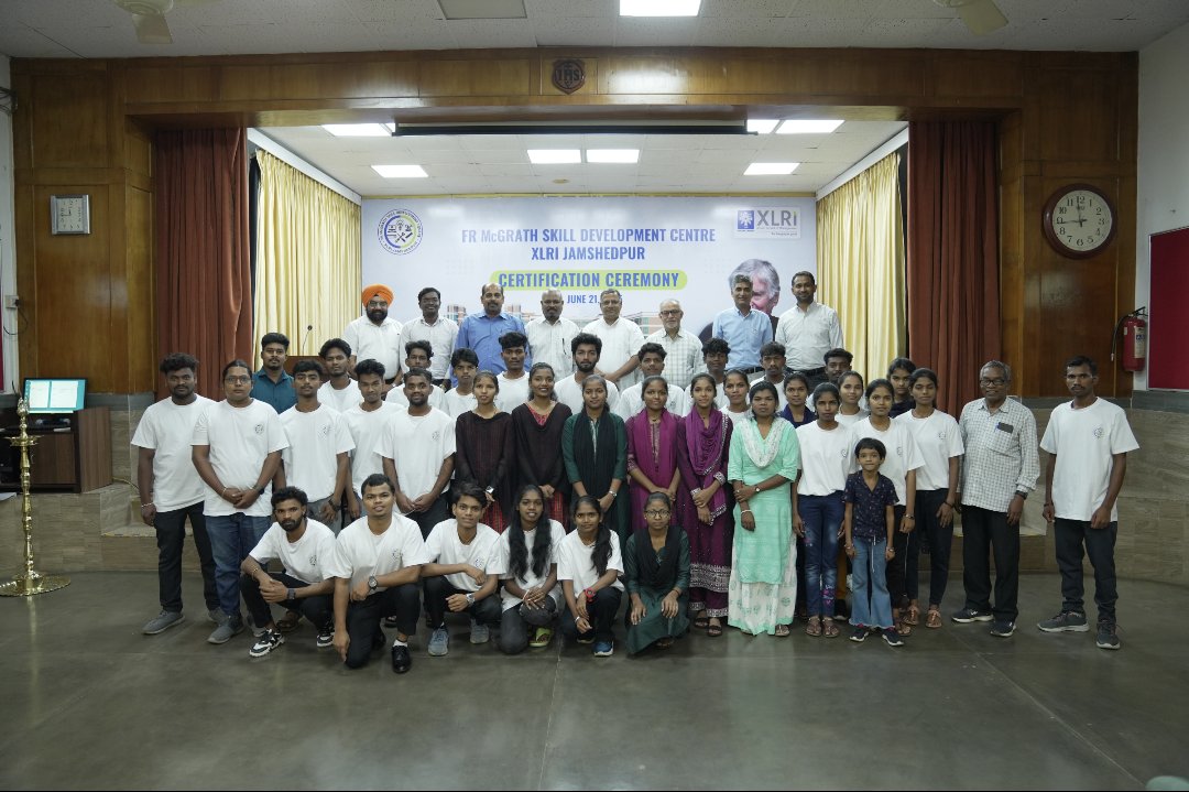 XLRI Jamshedpur celebrated the 4th Fr. McGrath Skill Centre Certification Ceremony on June 21, honoring 35 students from underserved communities who completed vocational training—marking a journey of skill, dignity, and transformation. #XLRI #ForTheGreaterGood
