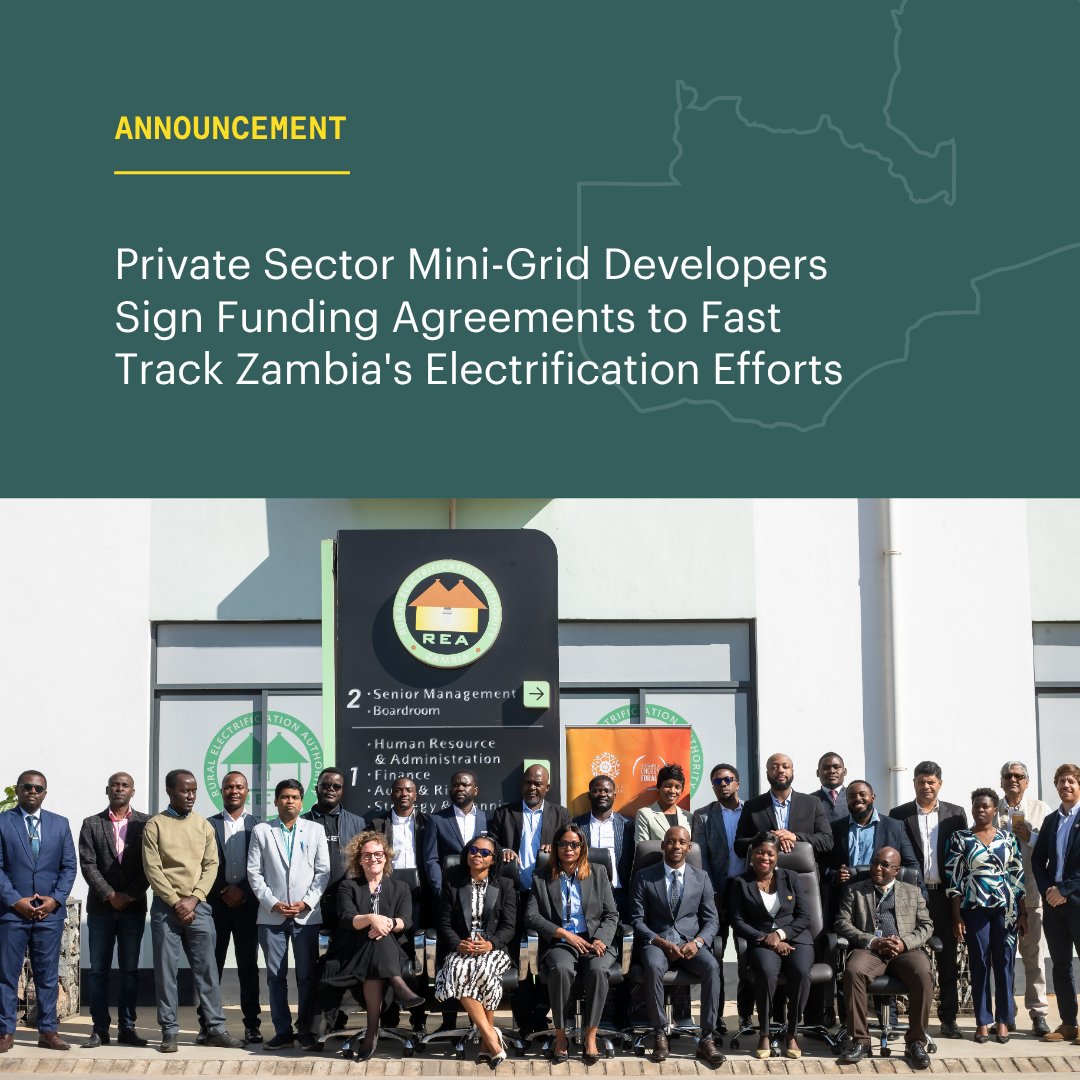 RockefellerFdn's tweet image. In Zambia, rural electrification is only at 34%, leaving thousands of people in the dark. With @SEforALLorg, we’re announcing an agreement under the Zambia Energy Demand Stimulation Incentive programme to bring reliable power to 7,000+ people—supporting President Hichilema’s…