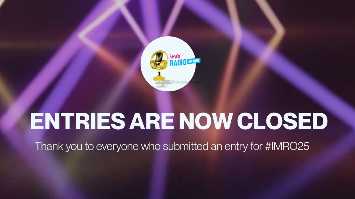 IMRORadioAwards's tweet image. That's a wrap on the first #IMRO25 milestone! Entries have officially closed for this year's awards. Thanks to everyone who took the time to enter and we wish you all the best of luck 🍀
@imroireland @cnam_ie