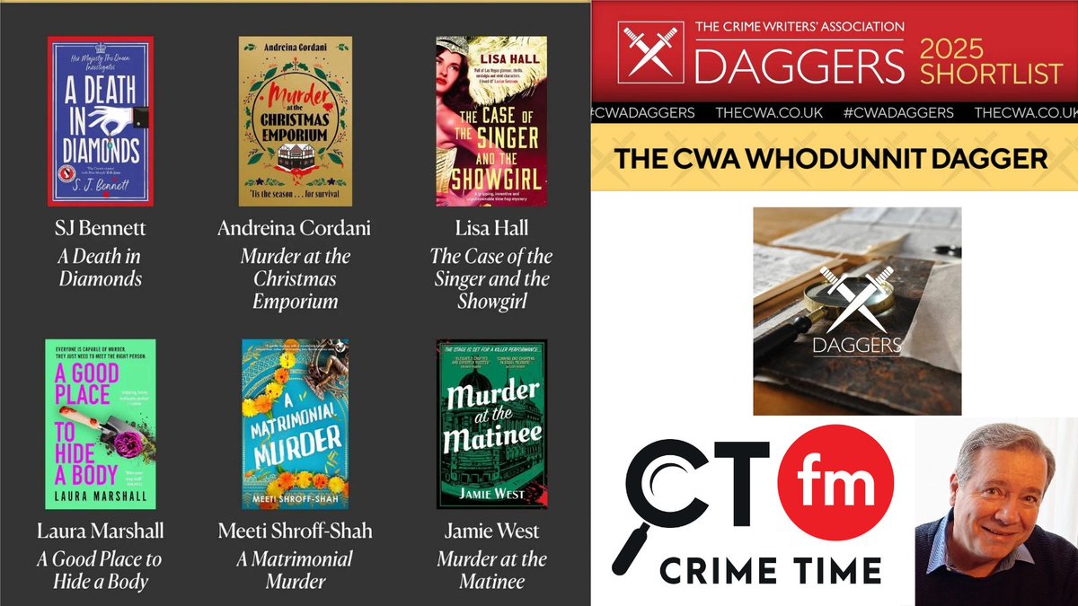 Paul Burke (@paulodaburka) on Twitter photo CWA Whodunnit Dagger special - shortlist <a href="/The_CWA/">The Crime Writers’ Association</a> <a href="/CrimeReaders/">The Crime Readers’ Association</a>
pod.fo/e/2ebbe2 apple.co/3znb7b5 Amazon, Spotify et al
This was brilliant fun, thanks <a href="/sophiabennett/">SJ Bennett</a> <a href="/AndreinaCordani/">Andreina 🎅🎄❄️🔪💀 Cordani</a> <a href="/LisaHallAuthor/">Lisa Hall</a> <a href="/laurajm8/">Laura Marshall</a> <a href="/MeetiShroff/">Meeti Shroff-Shah</a> <a href="/jamiewestauthor/">Jamie West</a> <a href="/ZaffreBooks/">Zaffre Books</a> <a href="/JoffeBooks/">JOFFE BOOKS</a> CWA Whodunnit Dagger special - shortlist <a href="/The_CWA/">The Crime Writers’ Association</a> <a href="/CrimeReaders/">The Crime Readers’ Association</a>
pod.fo/e/2ebbe2 apple.co/3znb7b5 Amazon, Spotify et al
This was brilliant fun, thanks <a href="/sophiabennett/">SJ Bennett</a> <a href="/AndreinaCordani/">Andreina 🎅🎄❄️🔪💀 Cordani</a> <a href="/LisaHallAuthor/">Lisa Hall</a> <a href="/laurajm8/">Laura Marshall</a> <a href="/MeetiShroff/">Meeti Shroff-Shah</a> <a href="/jamiewestauthor/">Jamie West</a> <a href="/ZaffreBooks/">Zaffre Books</a> <a href="/JoffeBooks/">JOFFE BOOKS</a>