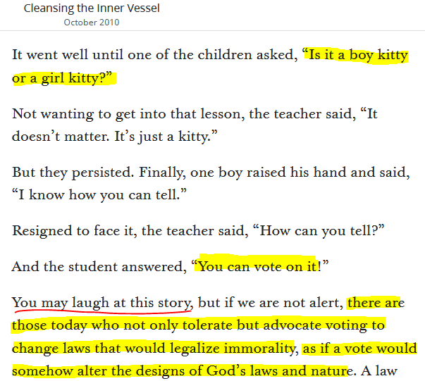 Those in the Conference Center did, in fact, laugh. Boyd K. Packer was warning us, though; he was not telling a joke.