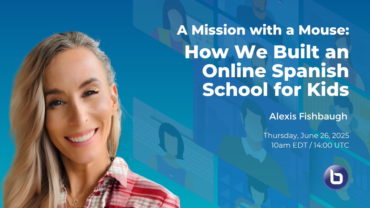 BigBlueButton (@bigbluebutton) on Twitter photo 🐭 A mouse, a mission, and a new model for kids' language learning. Alex Fishbaugh shares how they built an online Spanish school for kids <a href="/kids_spanish/">Kids' Club Spanish School</a> —live in 1 hour!
📚 Join #BigBlueButton World: ow.ly/hmav50Wf3Oh
#EdTech #VirtualClassroom 🐭 A mouse, a mission, and a new model for kids' language learning. Alex Fishbaugh shares how they built an online Spanish school for kids <a href="/kids_spanish/">Kids' Club Spanish School</a> —live in 1 hour!
📚 Join #BigBlueButton World: ow.ly/hmav50Wf3Oh
#EdTech #VirtualClassroom