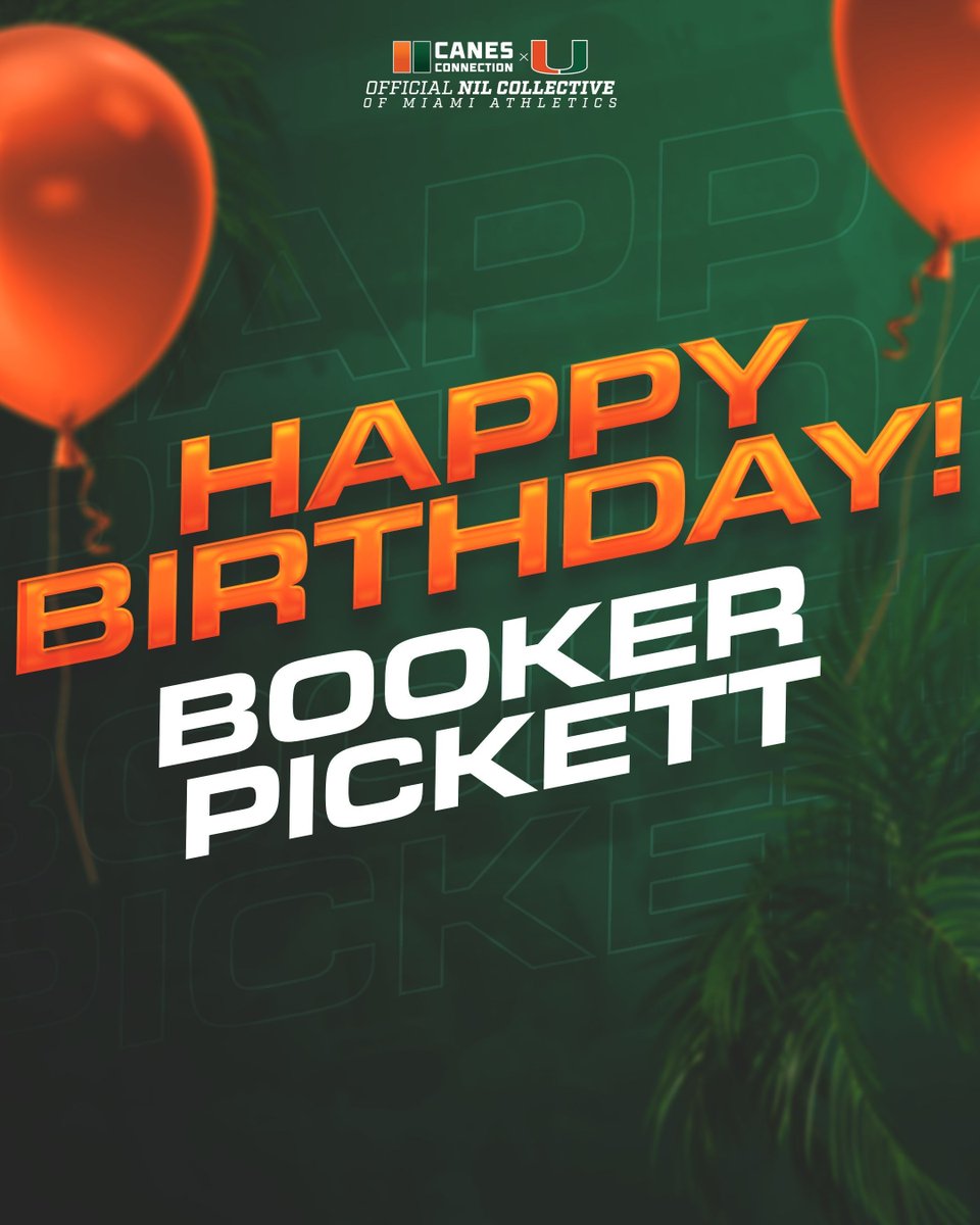 CanesConnection's tweet image. Happy Birthday, Booker! 🎂🎉
We’re proud to have you in the Canes Connection family and can’t wait to see everything you accomplish this year—on and off the field.
Wishing you a day filled with celebration and a year full of big wins! 🙌🏻
#CanesConnection #HappyBirthday #HBD…
