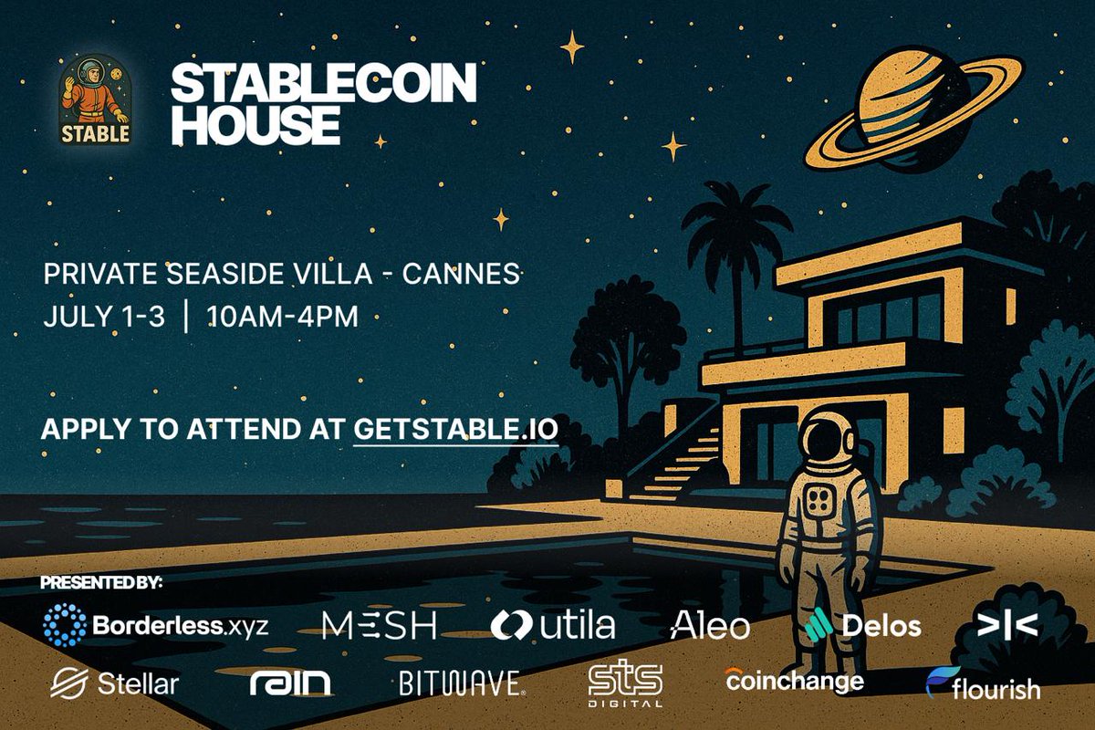 Coinchange (@coinchangeio) on Twitter photo Coinchange is proud to co-sponsor Stablecoin House at <a href="/EthCC/">EthCC - Ethereum Community Conference</a>!
Date: July 1–3 | 10 AM – 4 PM GMT+2
Location: Cannes, Provence-Alpes-Côte d'Azur
Secure your spot: ttps://lu.ma/v0ctvyjh
Join us for workshops & panels on FX liquidity, compliance, route discovery, plus intros to Coinchange is proud to co-sponsor Stablecoin House at <a href="/EthCC/">EthCC - Ethereum Community Conference</a>!
Date: July 1–3 | 10 AM – 4 PM GMT+2
Location: Cannes, Provence-Alpes-Côte d'Azur
Secure your spot: ttps://lu.ma/v0ctvyjh
Join us for workshops & panels on FX liquidity, compliance, route discovery, plus intros to