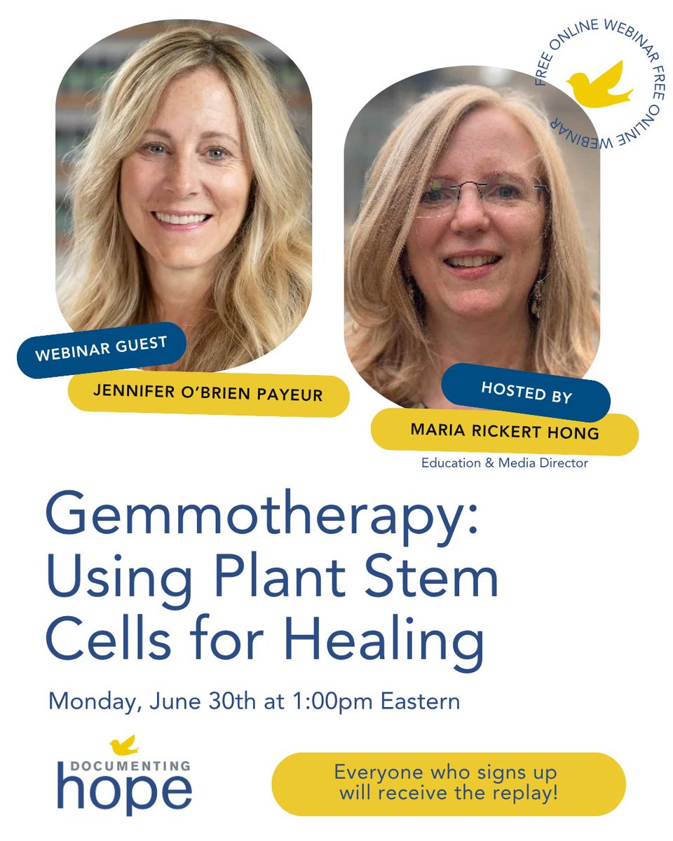 DocumentingHope's tweet image. Ever heard of Gemmotherapy? It’s a groundbreaking herbal therapy using plant stem cells to gently support the body’s natural healing.
Join our webinar and discover how buds, barks, and shoots are transforming health from the inside out.
documentinghope.com/webinar/gemmot…
#documentinghope…