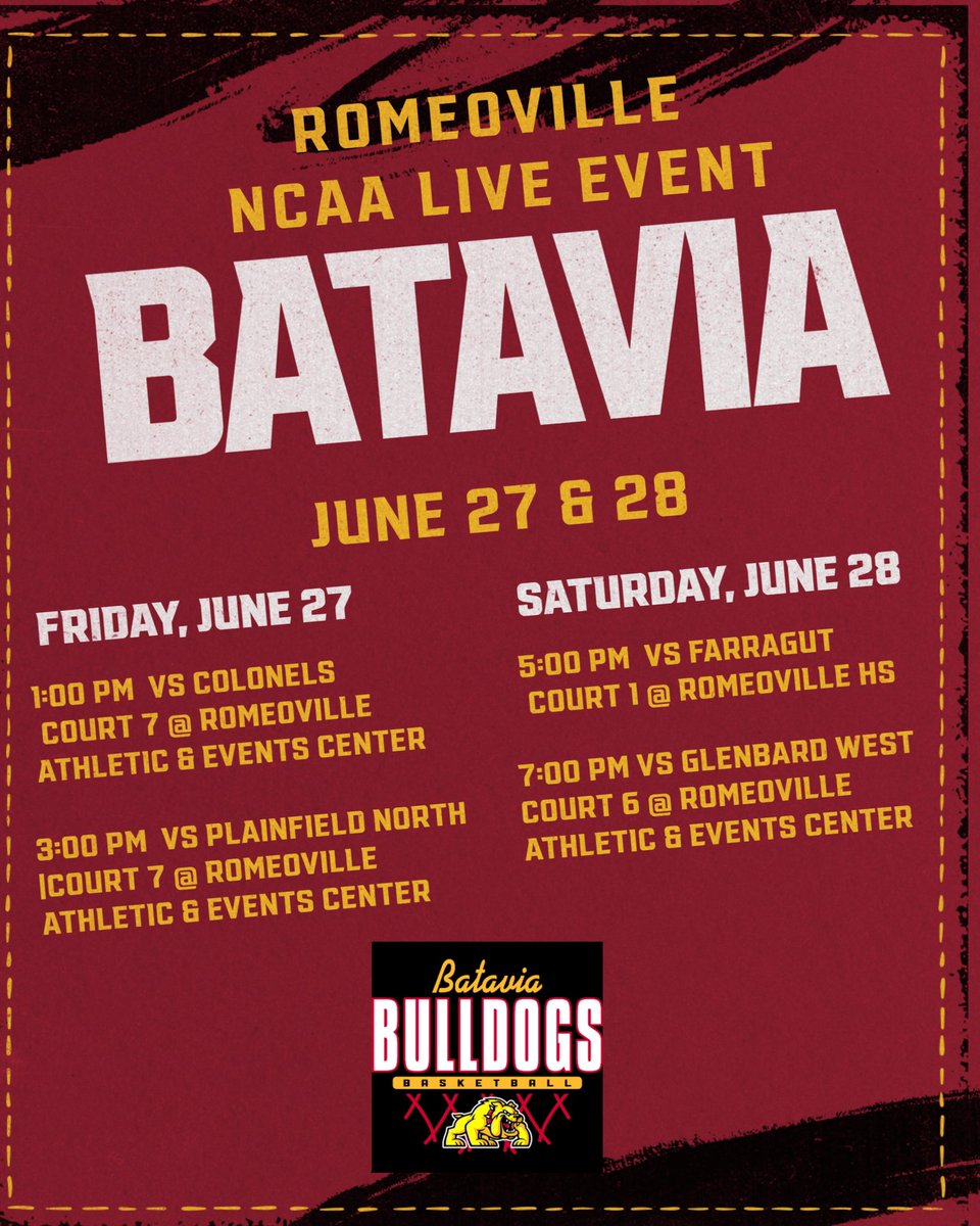 Bulldogs will be in Romeoville at their Live Event. Here is the schedule.