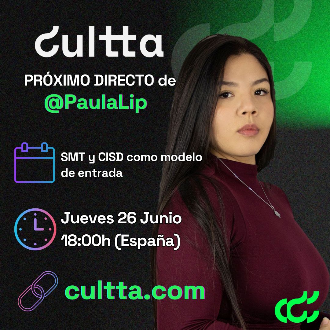 Cultta_com's tweet photo. 📲 No te pierdas el directo de #PaulaLip

📖 Tema: #SMT y #CISD como modelo de entrada

⌨️ https://t.co/wQITW5biIk https://t.co/1qPBZjYtO6