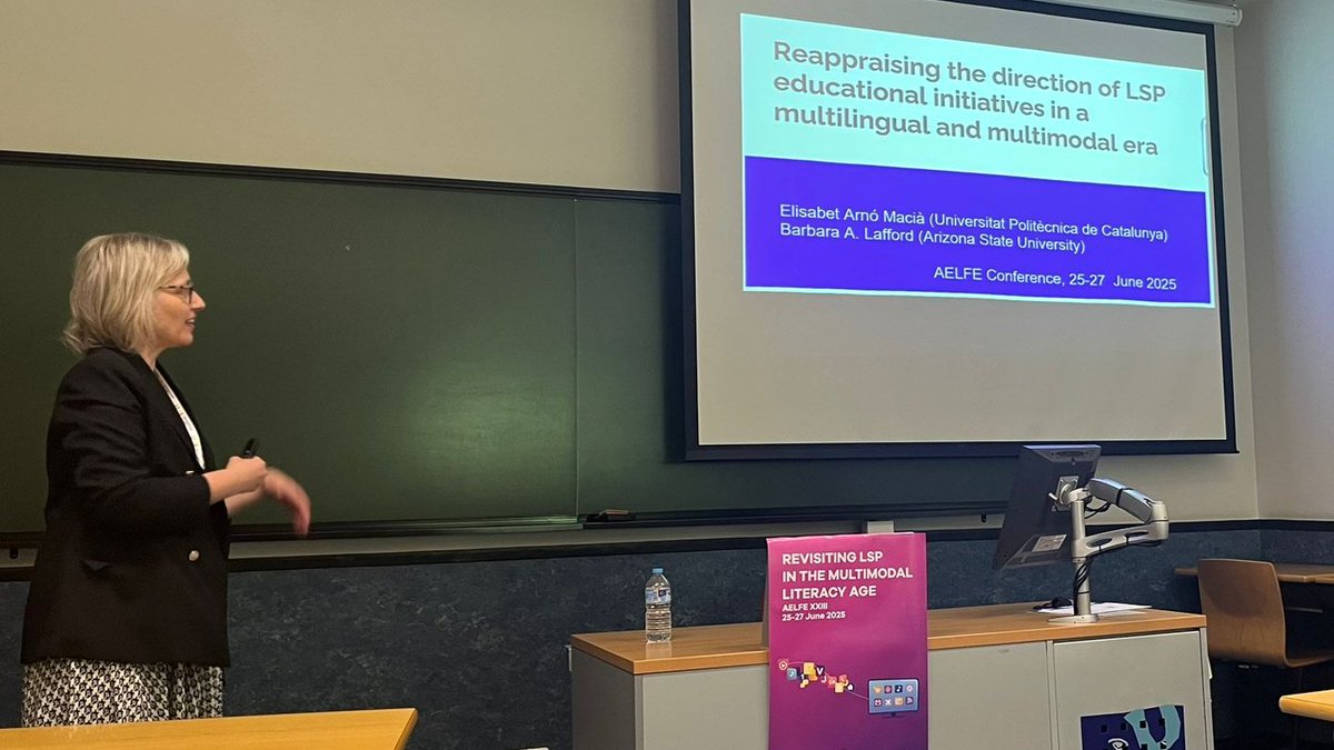 CLA: Cercle de Lingüística Aplicada (@udlcla) on Twitter photo Thought-provoking talk by Elisabet Arnó-Macià (<a href="/ArnoElisabet/">Elisabet Arnó</a>) at <a href="/AELFE_org/">AELFE Association</a> on reappraising #LSP education in today’s #multilingual and #multimodal landscape. Time to rethink how we teach for real-world communication! 💬 Thought-provoking talk by Elisabet Arnó-Macià (<a href="/ArnoElisabet/">Elisabet Arnó</a>) at <a href="/AELFE_org/">AELFE Association</a> on reappraising #LSP education in today’s #multilingual and #multimodal landscape. Time to rethink how we teach for real-world communication! 💬