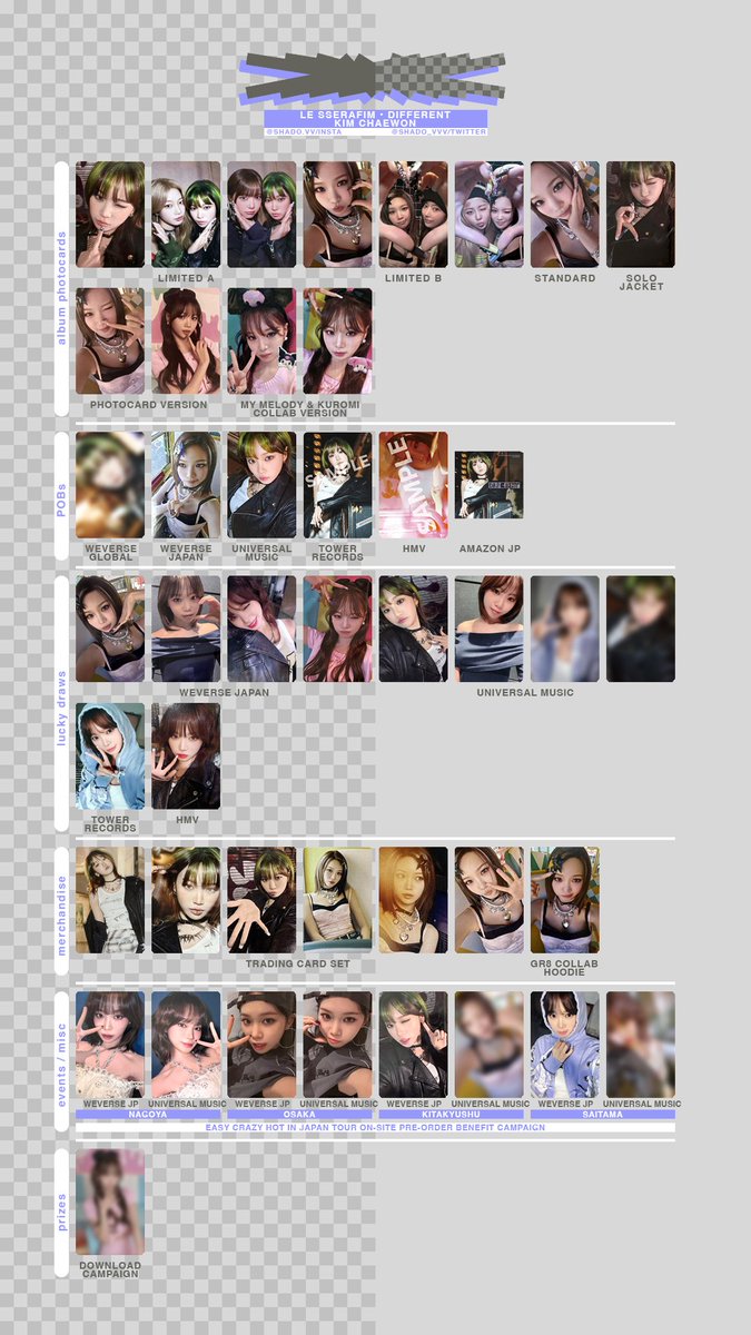 230625 - LE SSERAFIM - Different - Member photocard template
