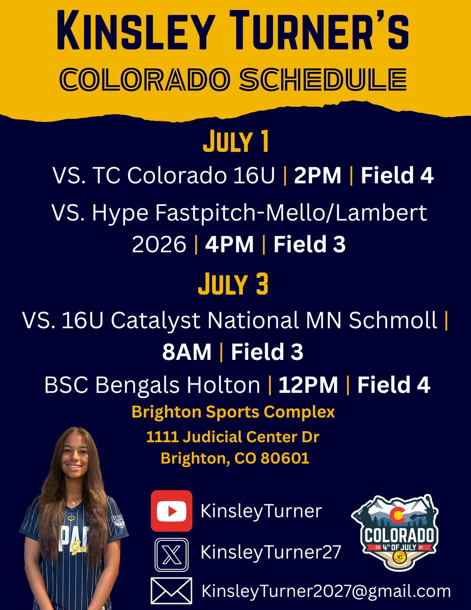 Colorado Schedule is set!!!!