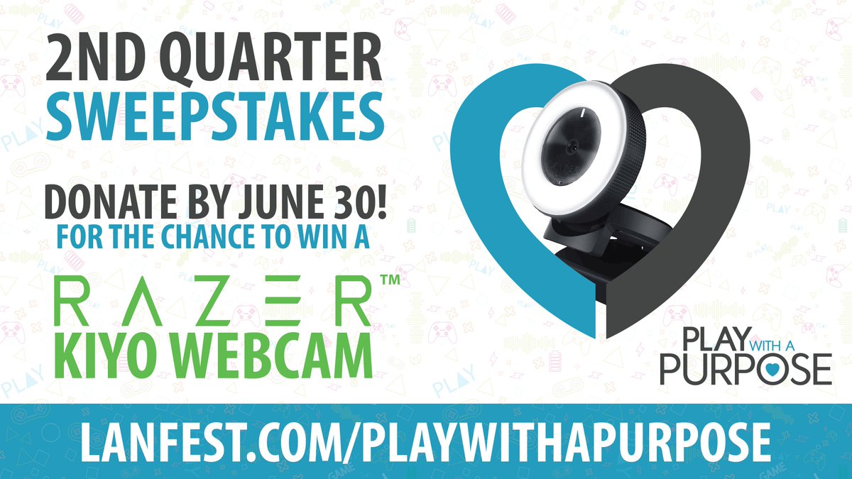 5 days left to boost your Q2 impact—donate by June 30 for a chance to win a RAZER Kiyo Webcam! Every dollar is doubled thanks to a $10,000 matching grant. Give now: lanfest.com/playwithapurpo… #LANFEST #RAZER #PlayWithAPurpose