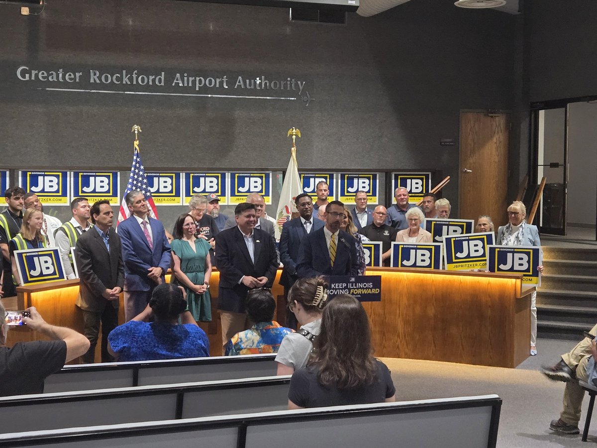 Mayor McNamara is introducing Gov. JB Pritzker who he credits with investments in crime reduction and increasing city population.