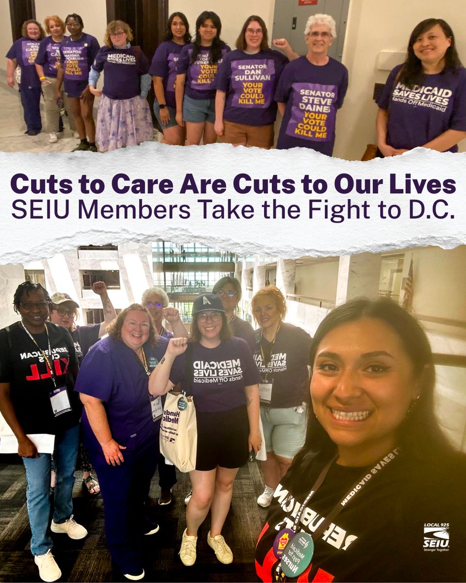 We joined the chorus of purple power in D.C., standing united with SEIU members from across the country to demand Congress protect Medicaid. We’re making it clear: CUTS TO CARE ARE CUTS TO OUR LIVES! 

#ThisBillKills #HandsOffMedicaid #MedicaidSavesLives