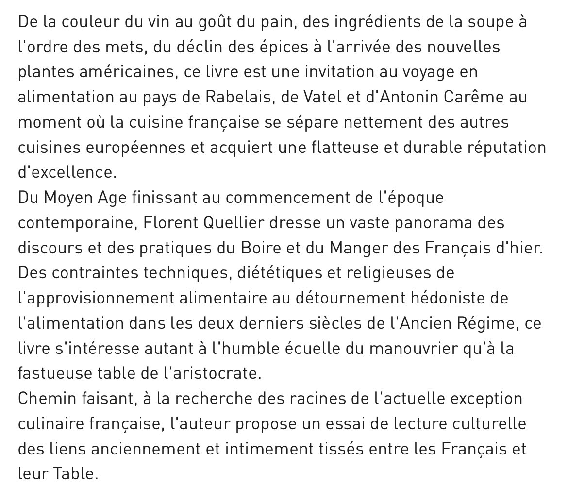 [Nouvelle édition] à paraître en octobre <a href="/PUFREditions/">Presses Universitaires François-Rabelais</a> 

La table des Français. Une histoire culturelle (XVe-XIXe siècle) - Florent Quellier