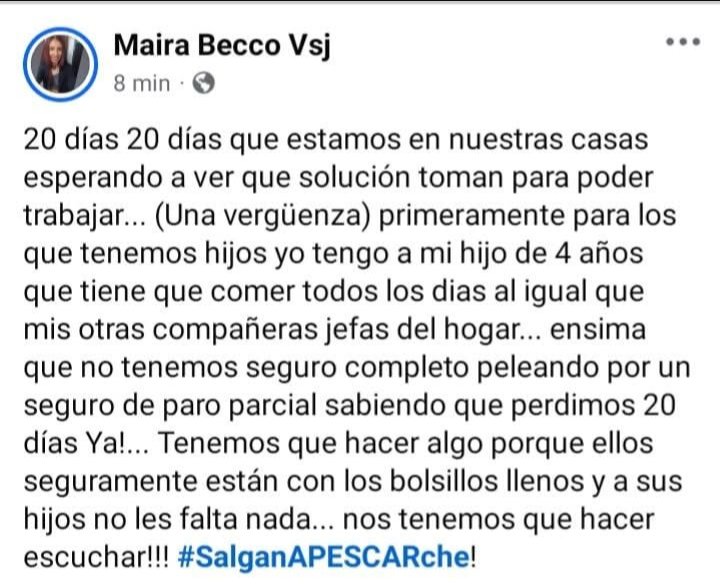 Algo que nunca vas a ver en los medios tradicionales.
Una mujer jefa de hogar, que no puede alimentar a su hijo de 4 años porque el sindicato se lo impide.
Vamos a darle visibilidad entre todos.