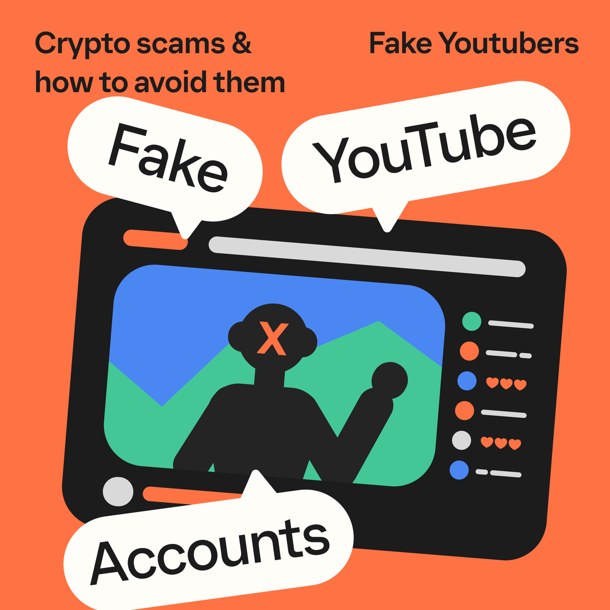 Heads up on a new type of crypto scam: Fake creator accounts on YouTube and  TikTok. This scam involves creating look-alike content channels for  well-known projects and people. Stolen logos and videos