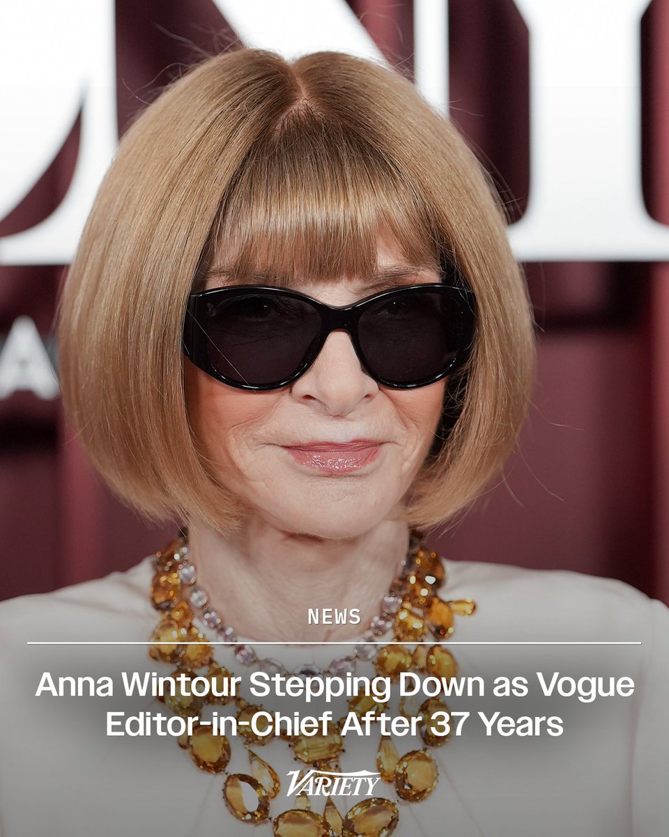 Anna Wintour is stepping down as editor-in-chief of  Vogue after 37 years. 

Wintour announced to staffers on Thursday that Vogue will begin the search for a new head of editorial content.

variety.com/2025/digital/n…