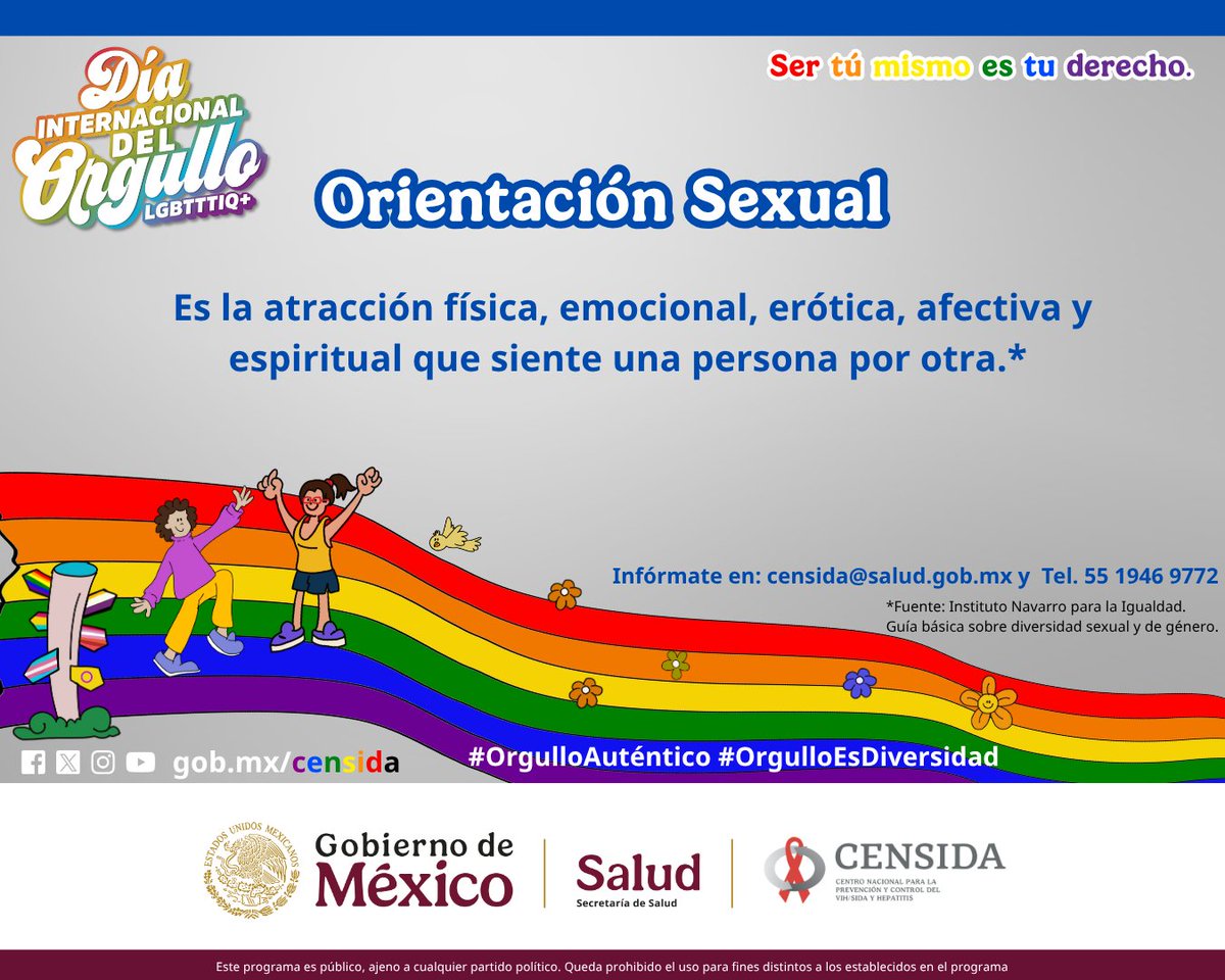 censida's tweet photo. La diversidad, la inclusión y la salud son pilares fundamentales para forjar una sociedad en donde todas las personas podamos ser, y amar en libertad.

#OrgulloAutentico #OrgulloEsDiversidad https://t.co/rN79TXPnMB