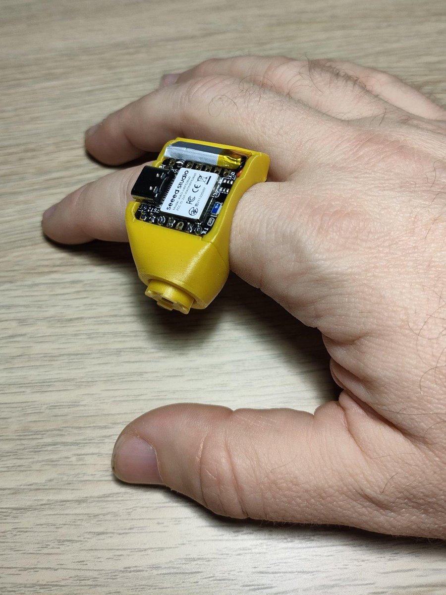Seeed Studio (@seeedstudio) on Twitter photo Control your PC with a flick of your finger! 🖱️
Mouse Ring V2 by rafgaj uses our XIAO nRF52840 + CircuitPython to turn a joystick ring into a Bluetooth mouse. Two modes, deep sleep, minimal design. Perfect for VR & wearables
Check out the full guide on <a href="/instructables/">instructables</a> 👉 Control your PC with a flick of your finger! 🖱️
Mouse Ring V2 by rafgaj uses our XIAO nRF52840 + CircuitPython to turn a joystick ring into a Bluetooth mouse. Two modes, deep sleep, minimal design. Perfect for VR & wearables
Check out the full guide on <a href="/instructables/">instructables</a> 👉