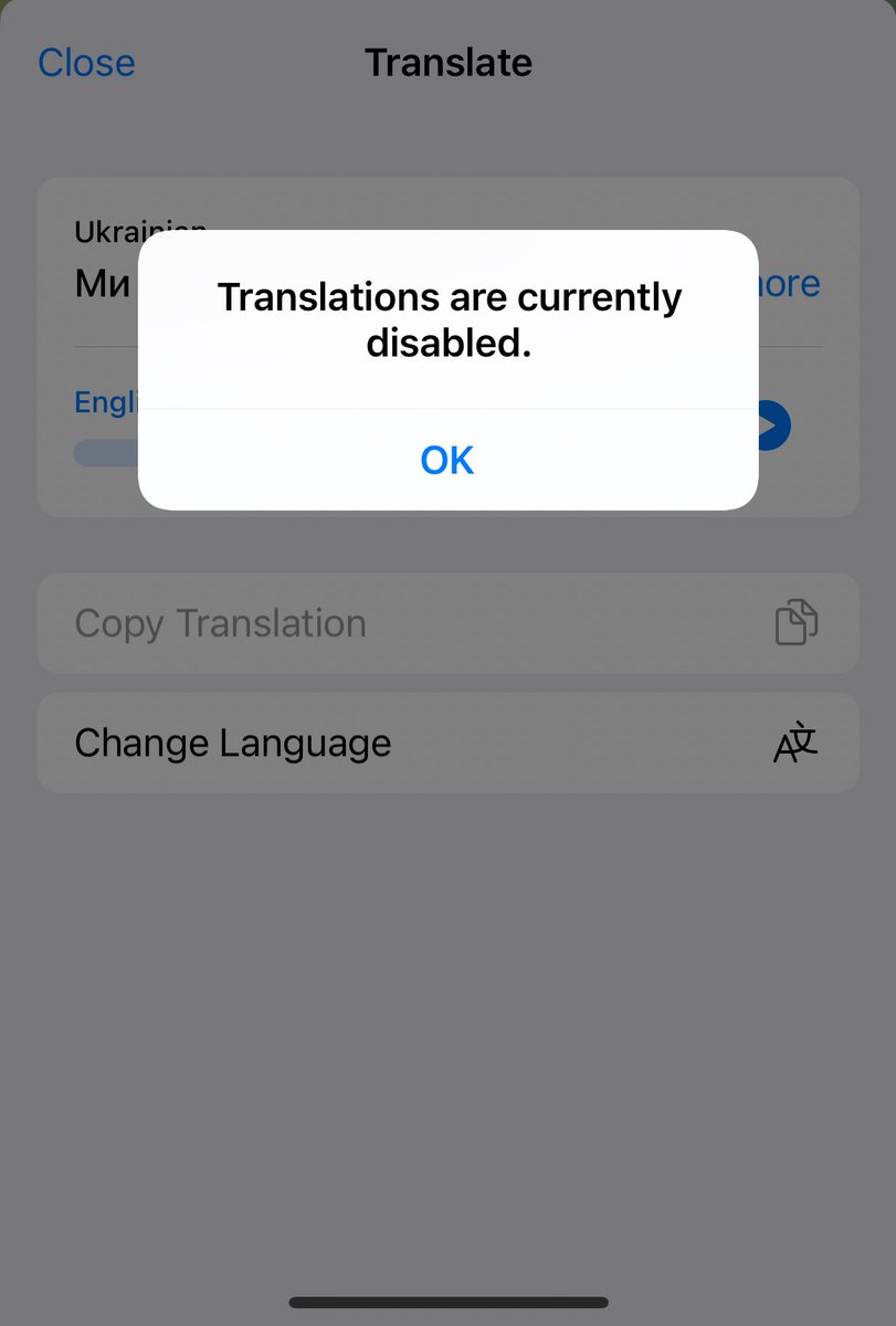 Beth20518151's tweet photo. @telegram my translate won’t work even though I have both language toggles on and never had an issue… https://t.co/HNFoVOWtwQ