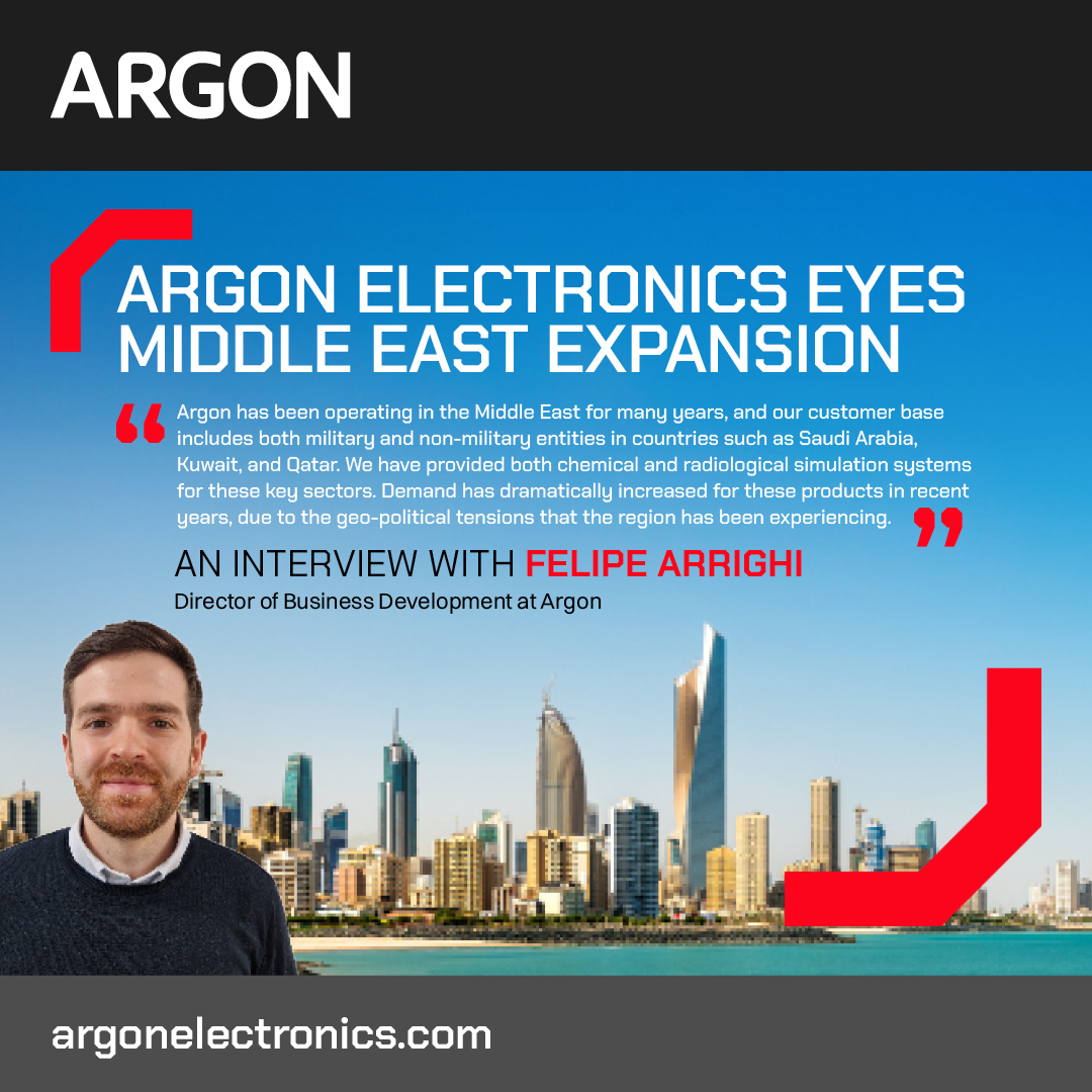 📢We talk to Felipe Arrighi, Director of Business Development, about plans to expand #Argon's presence in the Middle East. 
🌐 loom.ly/YRy00wE

 #CBRN  #CBRNtraining  #HazMattraining #CBRNe #Defence #Defense