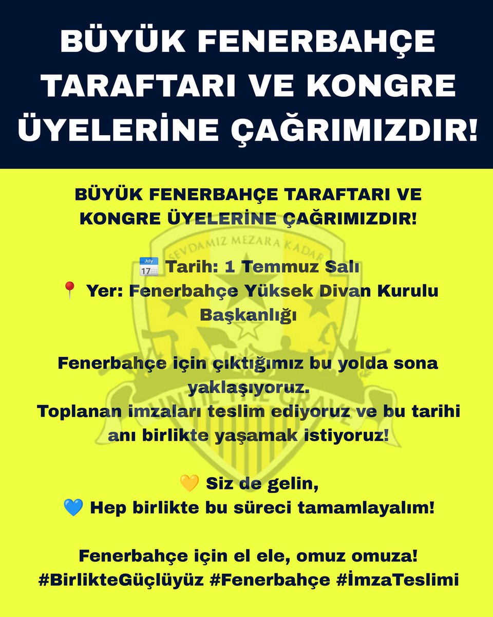 VolkanYucesan's tweet photo. “Sen ben yok, Fenerbahçe var! Fenerbahçe’mizin geleceği için herkesi bekliyoruz.” https://t.co/AIHwUgkajt