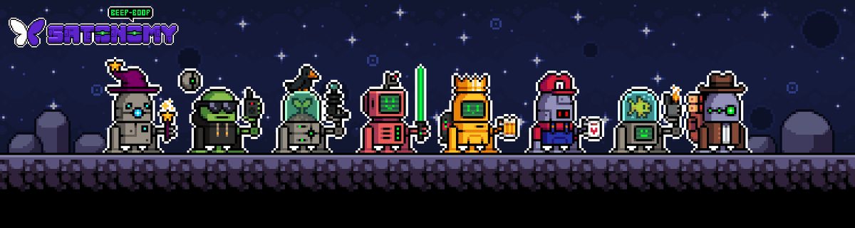 SALE IS OVER

Connect your Beep Boops to our upcoming staking vault and claim the remaining machines. 

Updates
- Orbitals support on Satonomy ✅
- 3 DEX Partnerships ✅

Work in Progress
- Beep Boop Staking Vault ⏳
- Beep Boop Album App ⏳

Staking Process:
- Verify Beep Boop