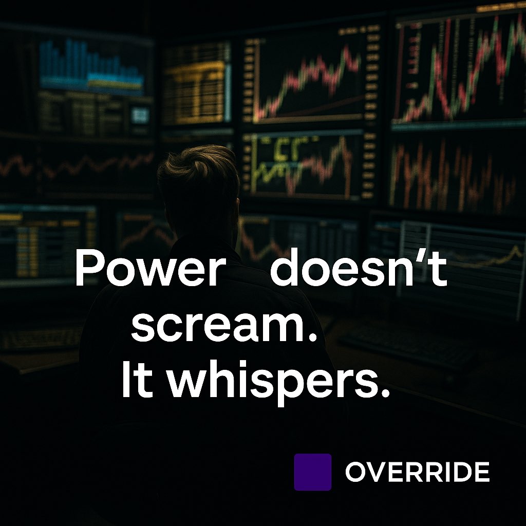 overrideExe's tweet image. There’s no loud announcement when power changes hands.
Only silence… and subtle shifts.
Money is moving. Systems are rewiring.
Most won’t notice until they’re locked out.
Stay aware. Stay armed. Stay Override.
🟪 #OverrideProtocol