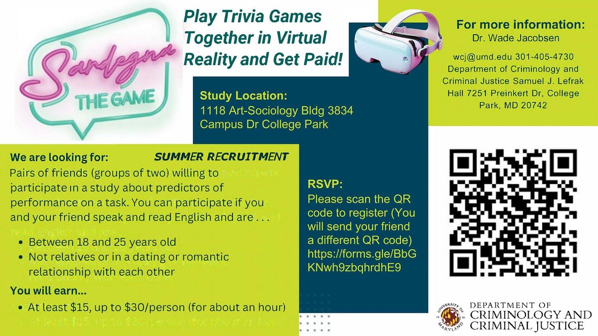 bsosumd's tweet image. Want to have fun, contribute to research, and get paid? Here's an opportunity from CCJS: